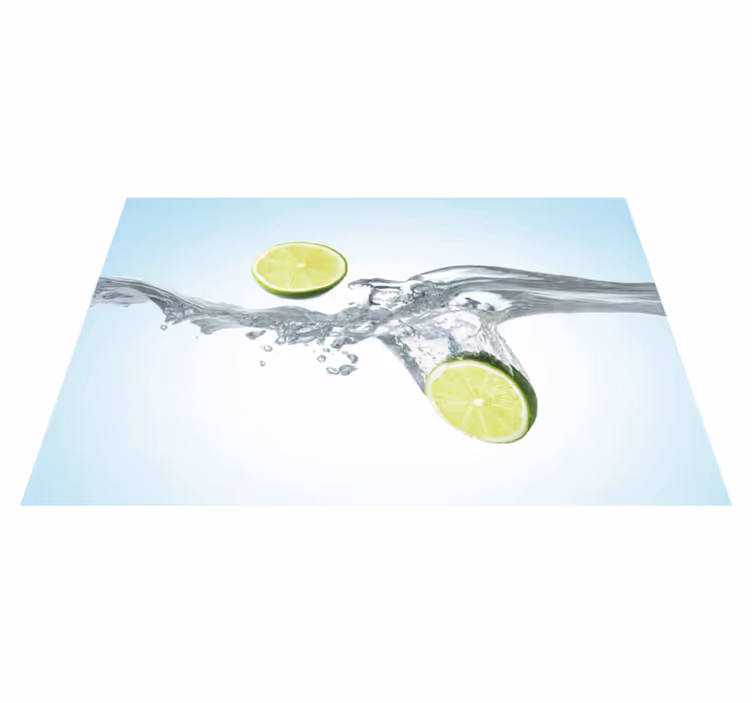 Sliced limes splash spisebrikke tekstur - Tenstickers