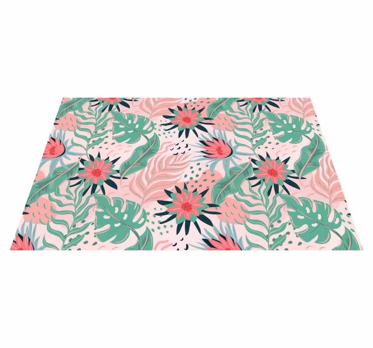 Spisebrikke original med blomster tropisk mønster - Tenstickers