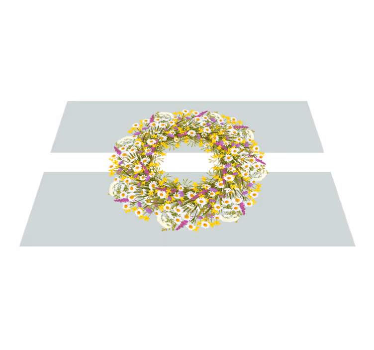 Spisebrikke original blomsterkrans midtpunkt - Tenstickers
