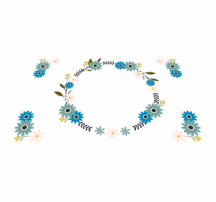 Krone av ville blomster spisebrikke elegant - Tenstickers