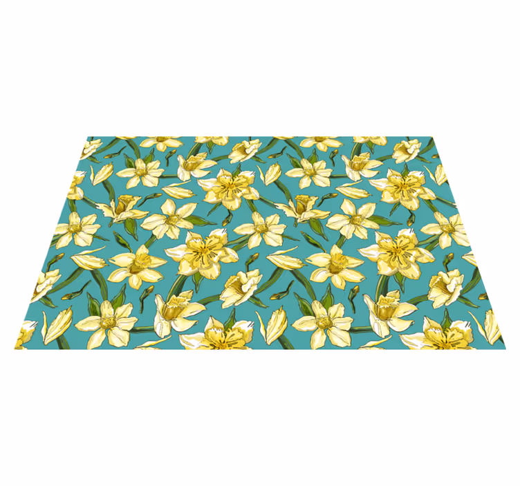 Gul blomst bakgrunn spisebrikke moderne - Tenstickers