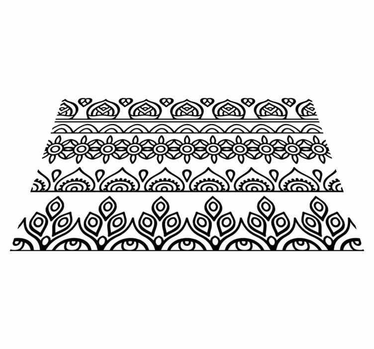 Svart og hvit mandala spisebrikke elegant - Tenstickers