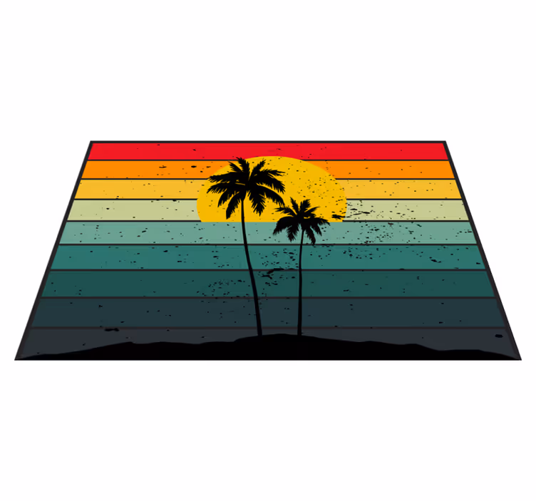 Tropisk solnedgang landskap spisebrikke original - Tenstickers