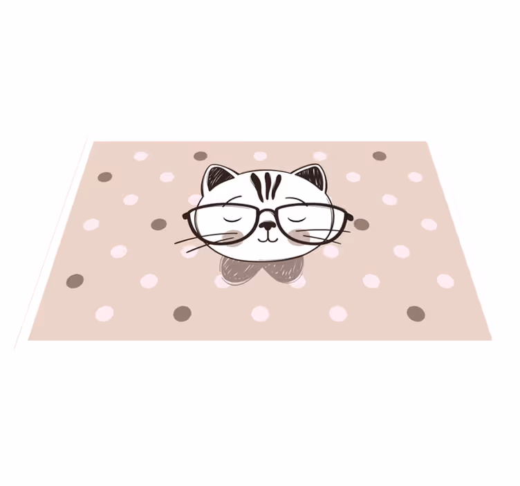 Katt med briller spisebrikke spedbarn - Tenstickers