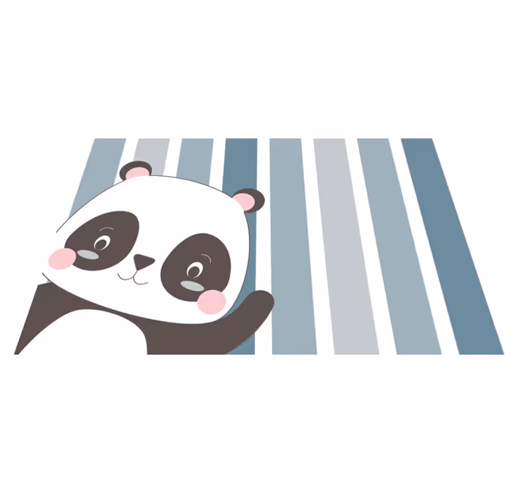 Glad panda stripete bakgrunn spisebrikke spedbarn - Tenstickers