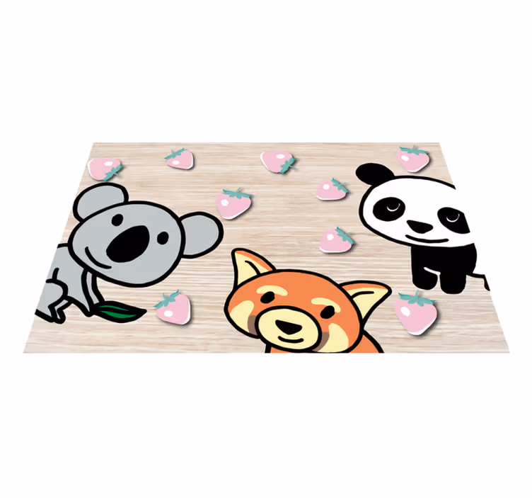 Lykkelige pandavenner med hjerter spisebrikke spedbarn - Tenstickers