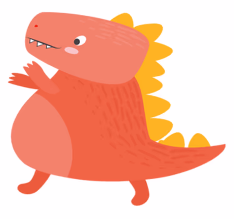 Gal dinosaur spisebrikke spedbarn - Tenstickers