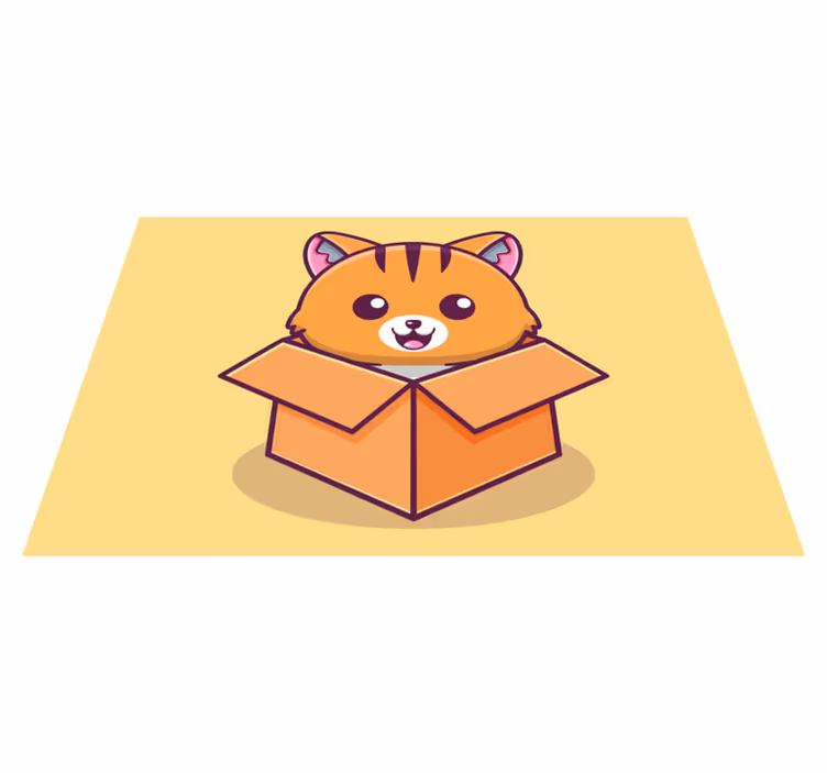 Happy cat box spisebrikke spedbarn - Tenstickers