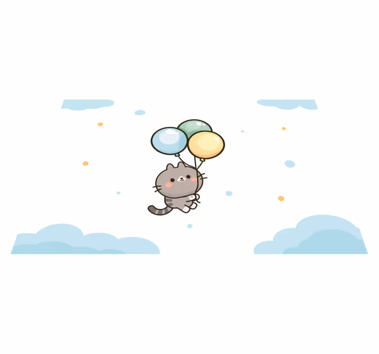 Katt og ballonger spisebrikke spedbarn - Tenstickers