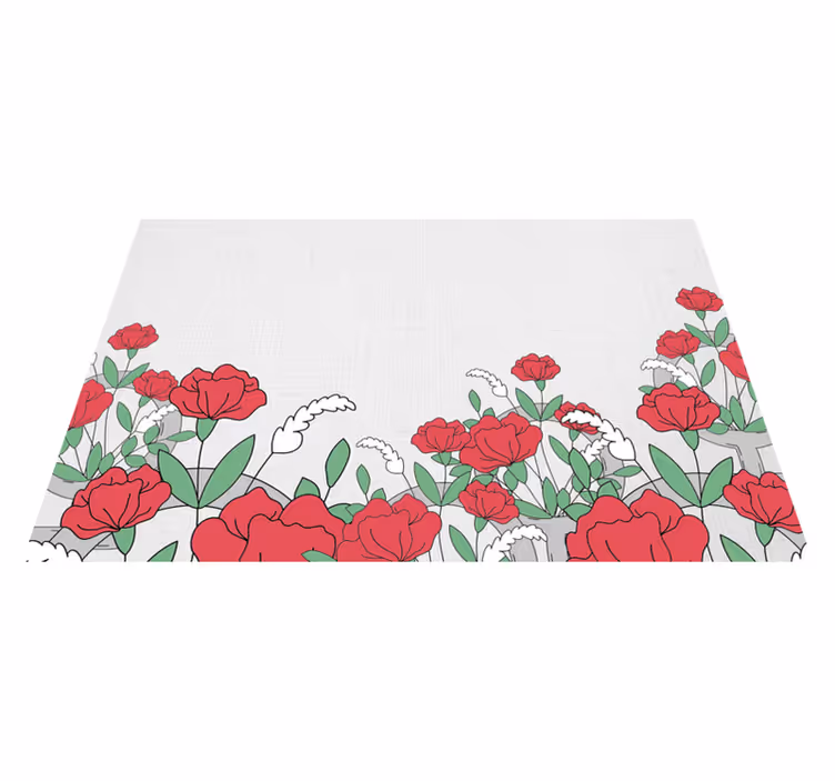 Spisebrikke original blomsterdesign med blader - Tenstickers