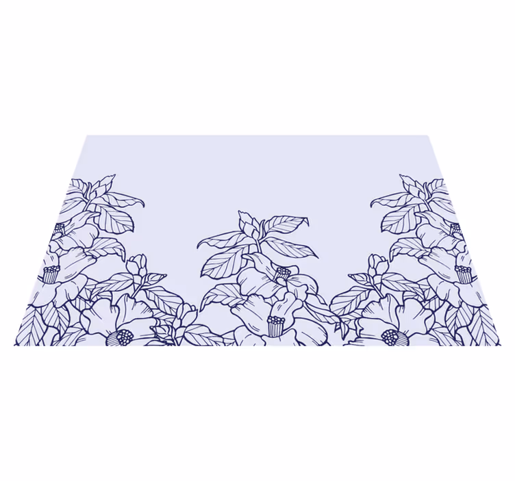 Spisebrikke original blomsterkant mønster - Tenstickers