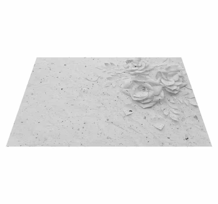 Tre hvite blomster spisebrikke original - Tenstickers
