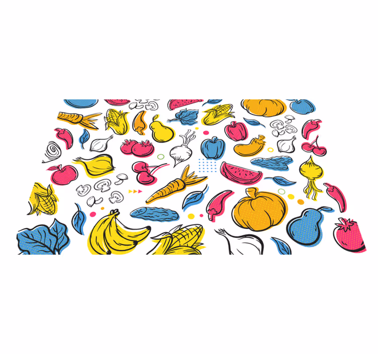 Fargerike grønnsaksmønstre spisebrikke original - Tenstickers