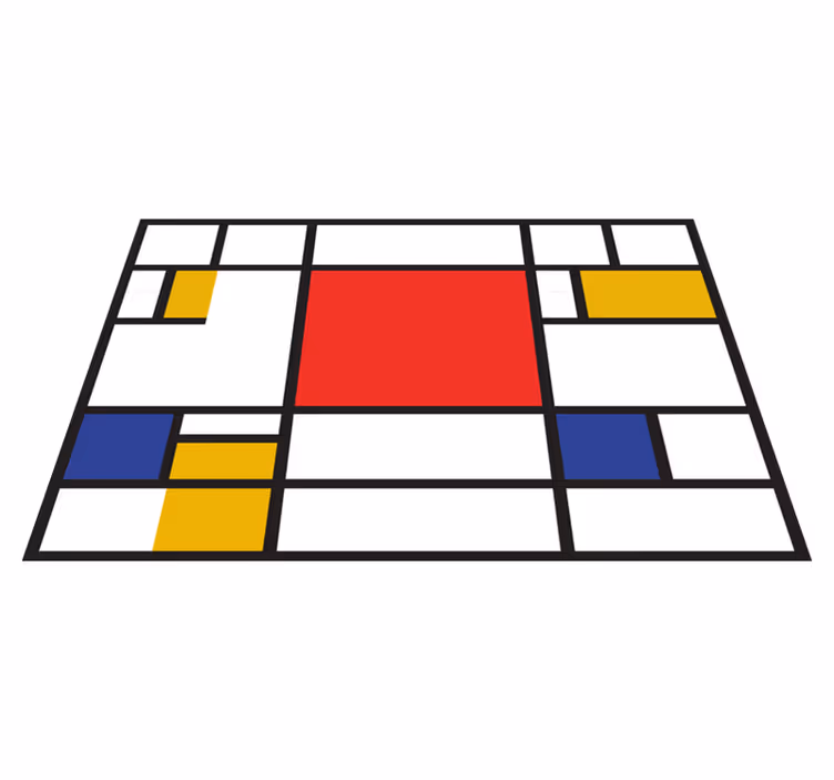 Mondrian geometrisk kunst originale spisebrikke - Tenstickers