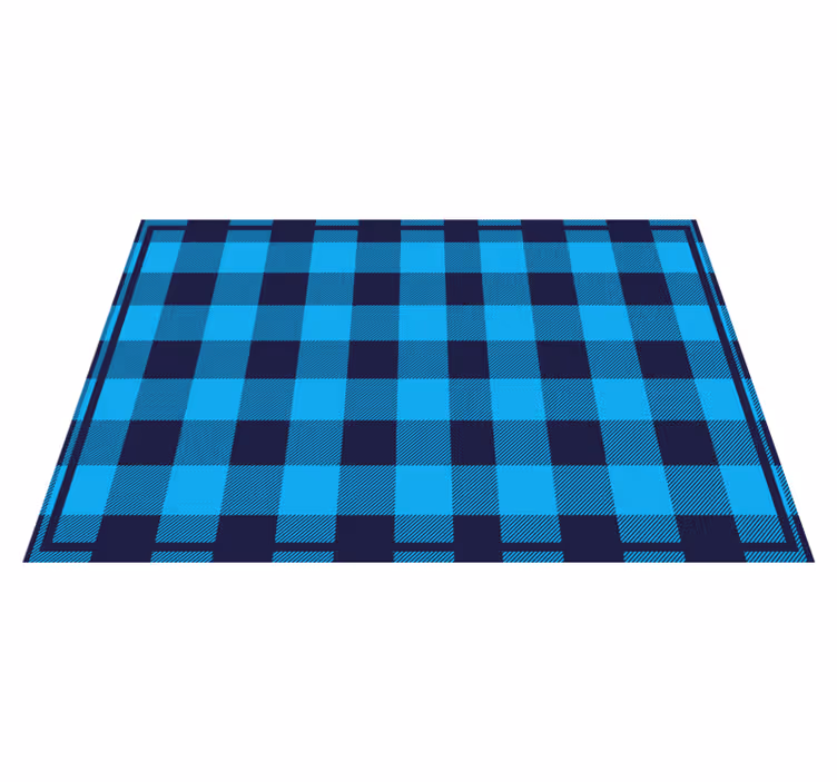 Blå tartan rutete mønster spisebrikke moderne - Tenstickers