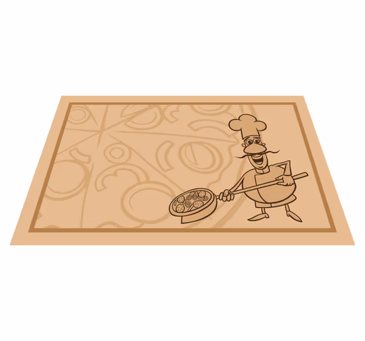 Spisebrikke spedbarn med kokk som holder pizza - Tenstickers