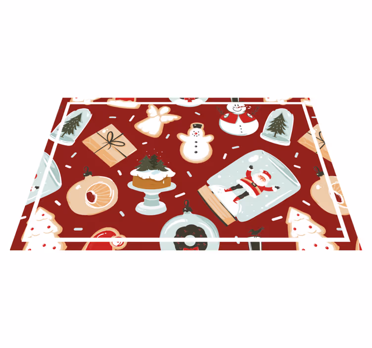 Rød julemotiv spisebrikke jul - Tenstickers