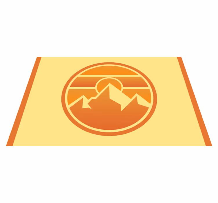 Spisebrikke moderne fjellsolnedgang silhuett - Tenstickers