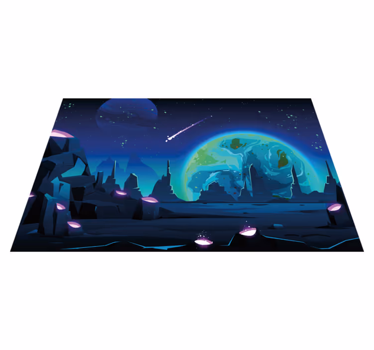 Spisebrikke moderne kosmisk landskapsmotiv - Tenstickers