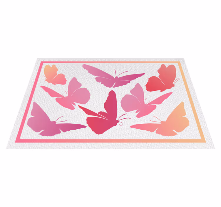 Rosa sommerfugler silhuett sommerfuglmatriser - Tenstickers
