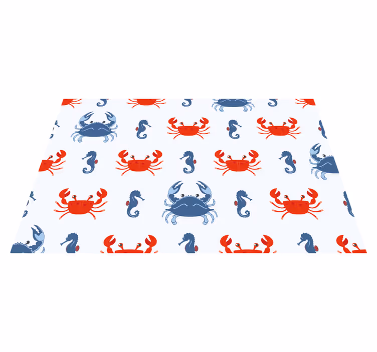 Spisebrikke original krabbe og sjøhest mønster - Tenstickers