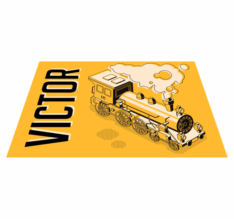 Fint togdesign og navn spisebrikke med navn - Tenstickers