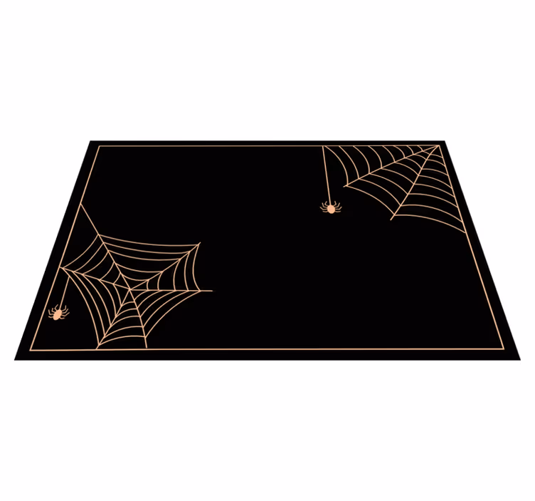 Klassisk edderkoppnett på svart bakgrunn spisebrikke Halloween - Tenstickers