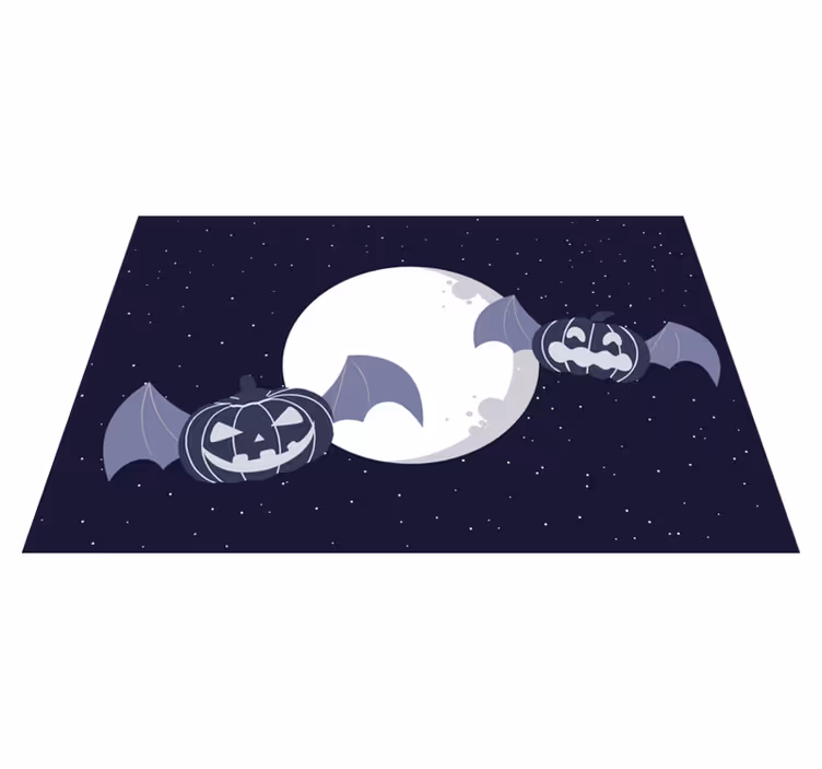 Svart gresskar ansikter om natten spisebrikke Halloween - Tenstickers