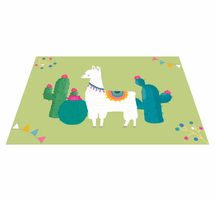 Fargerik lama og kaktus spisebrikke spedbarn - Tenstickers