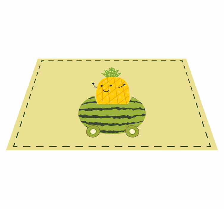Morsom ananas i en vannmelonbil spisebrikke spedbarn - Tenstickers
