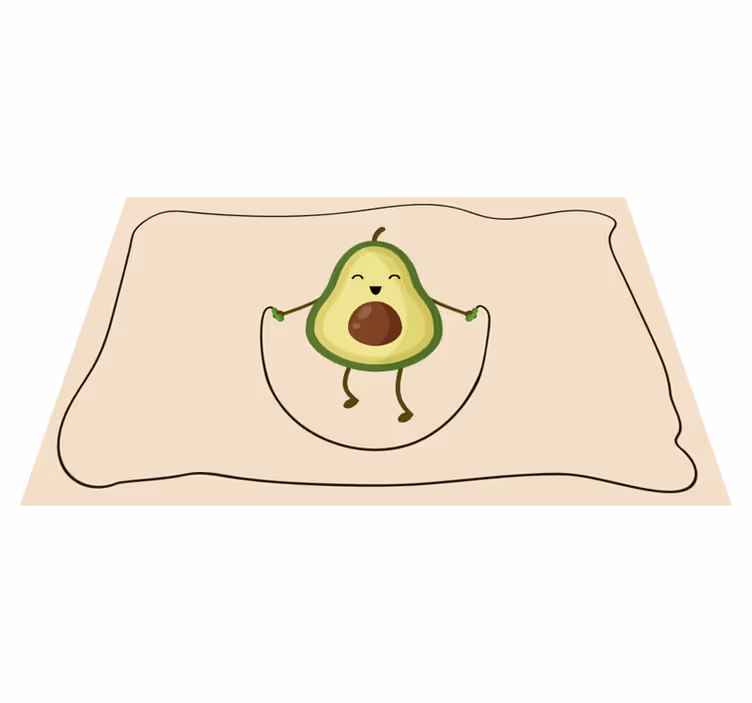 Morsom avokado som hopper i et tau spisebrikke spedbarn - Tenstickers