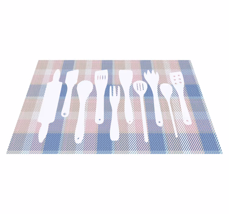Spisebrikke moderne rutet bordflate - Tenstickers