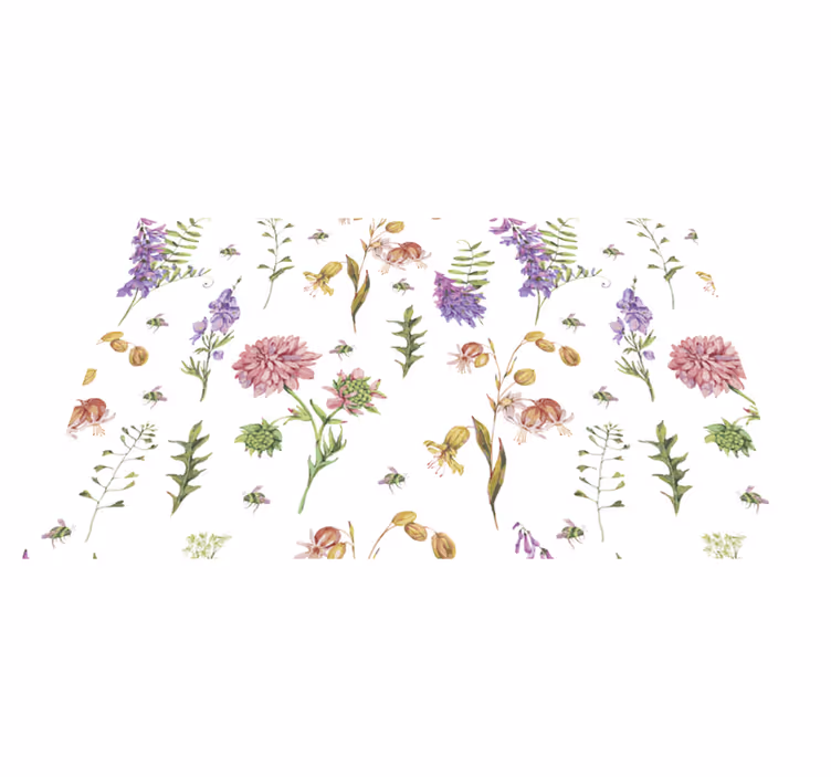 Spisebrikke original med blomsterbotanisk mønster - Tenstickers