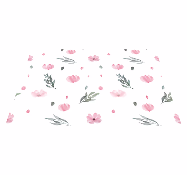 Rosa minimalistiske små blomster spisebrikke spedbarn - Tenstickers