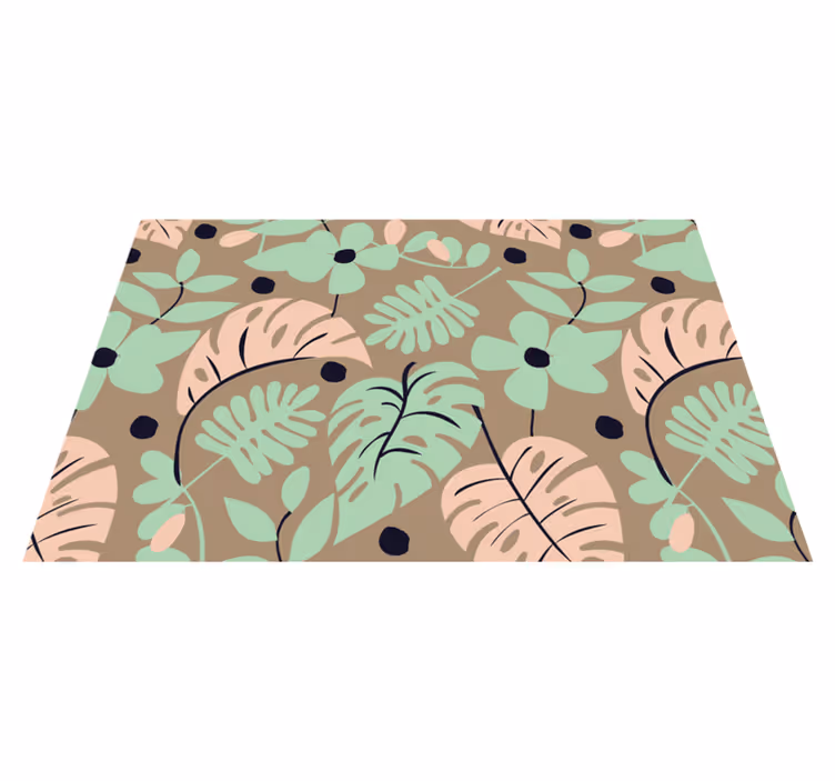 Pastellfarger monstera blomster og blader spisebrikke original - Tenstickers
