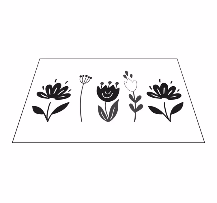 Spisebrikke original blomsterlinje kunst - Tenstickers