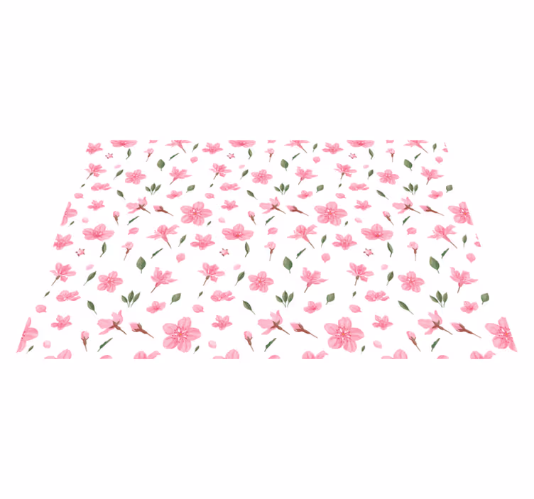 Akvarell rosa blomster spisebrikke original - Tenstickers