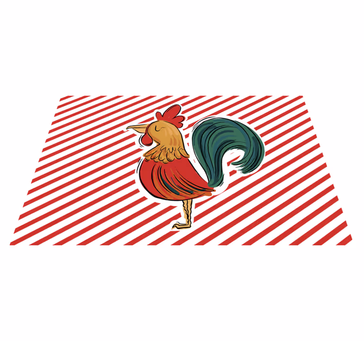 Spisebrikke original høne med striper - Tenstickers