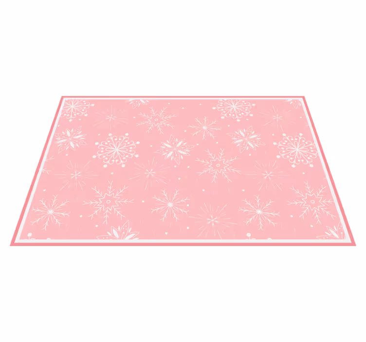 Hvite snøfnugg på rosa bakgrunn spisebrikke jul - Tenstickers