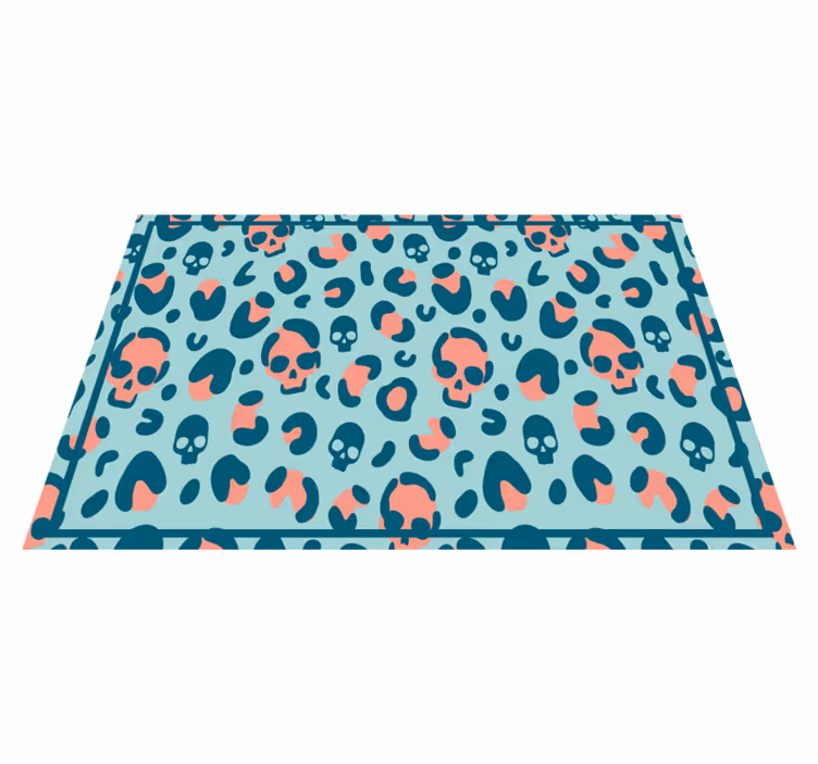 Blått og rosa hodeskalle leopardmønster spisebrikke moderne - Tenstickers