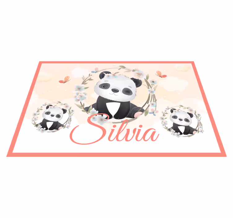Søte dyr panda med navn spisebrikke spedbarn - Tenstickers