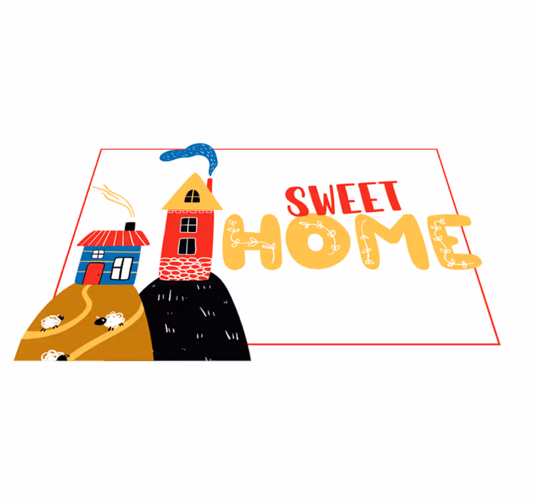 Spisebrikke spedbarn fargerik hus scene - Tenstickers