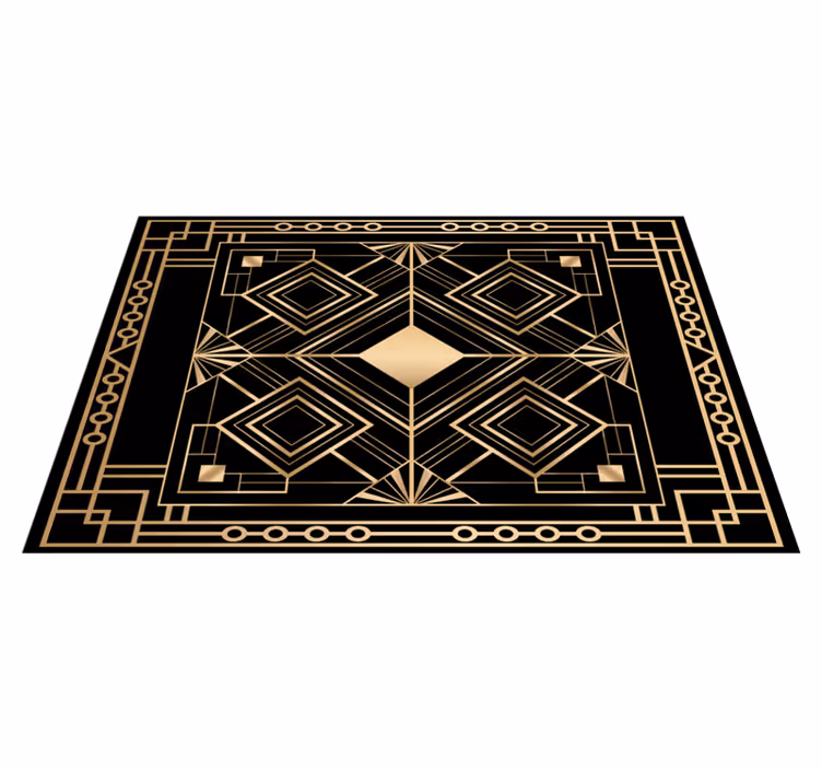 Moderne kunst svart og gylden deco spisebrikke elegant - Tenstickers