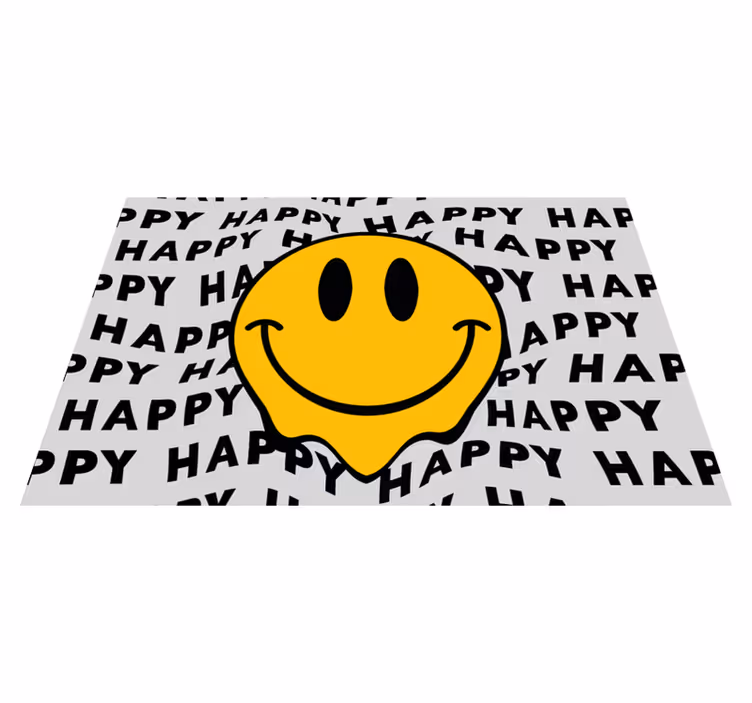 Stor smiley glad ansikt spisebrikke original - Tenstickers