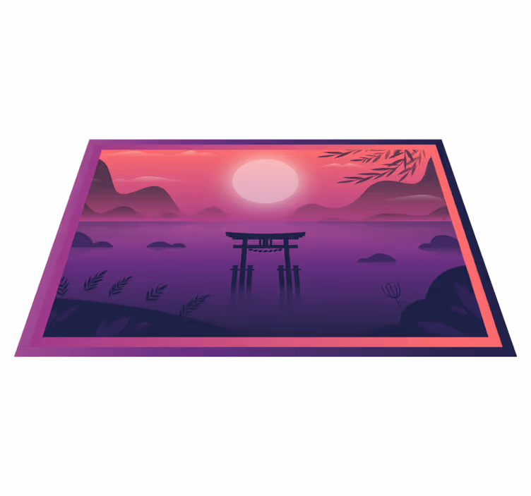 Spisebrikke moderne rolig solnedgang landskap - Tenstickers