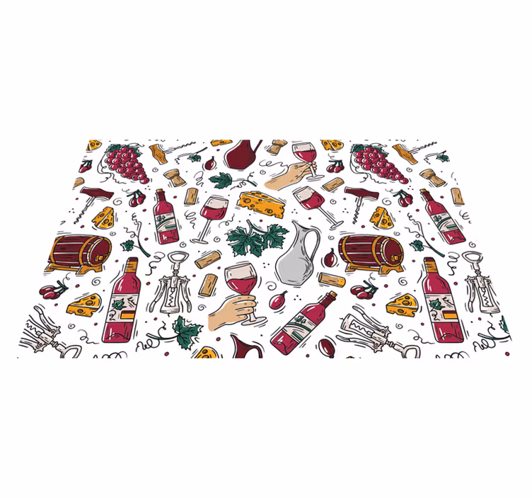 Spisebrikke original vin og ost tema - Tenstickers