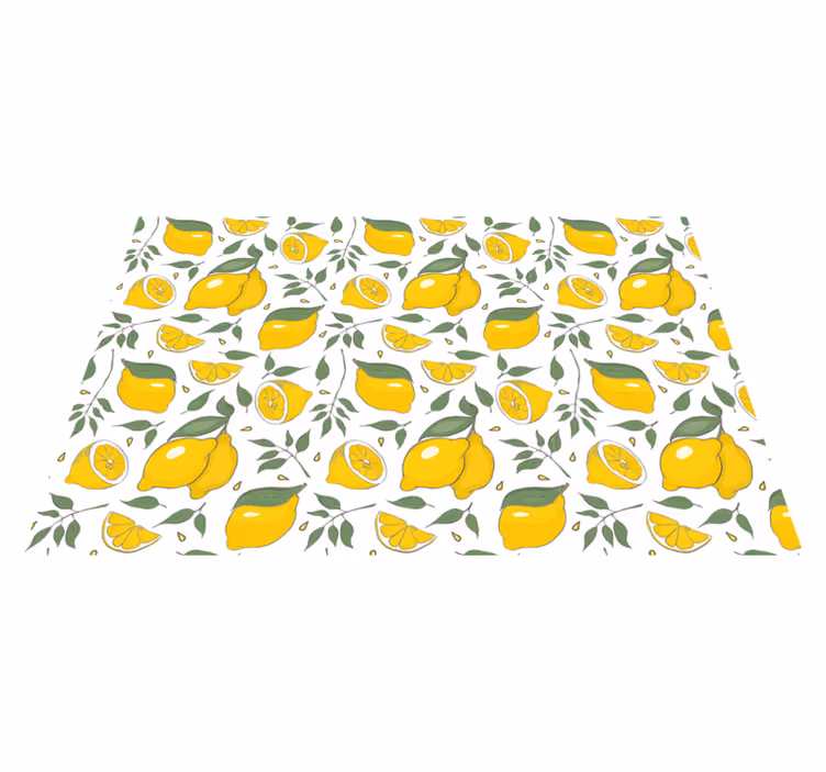 Sitroner og blomster tropiske spisebrikke original - Tenstickers
