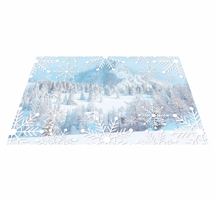 Spisebrikke jul snøfnugg vinterlandskap - Tenstickers