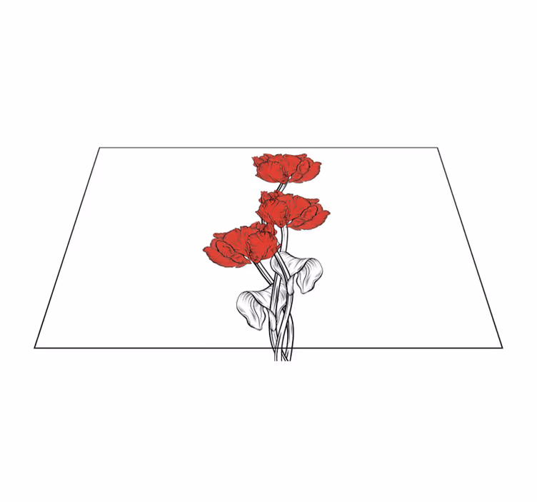 Rød blomsterdekorasjon spisebrikke original - Tenstickers