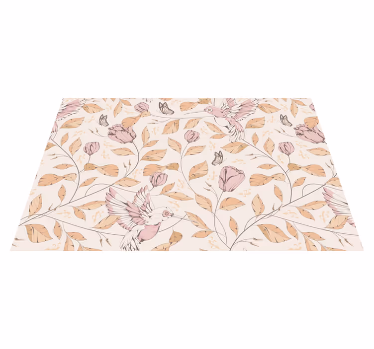 Spisebrikke original med kolibri blomsterdesign - Tenstickers